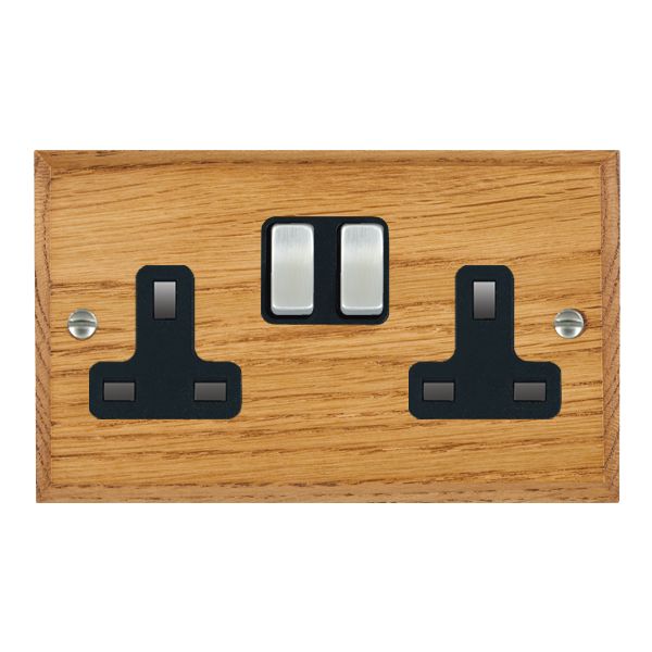 Wood Cha M/O 2g 13A DP Swt Skt SC/BL