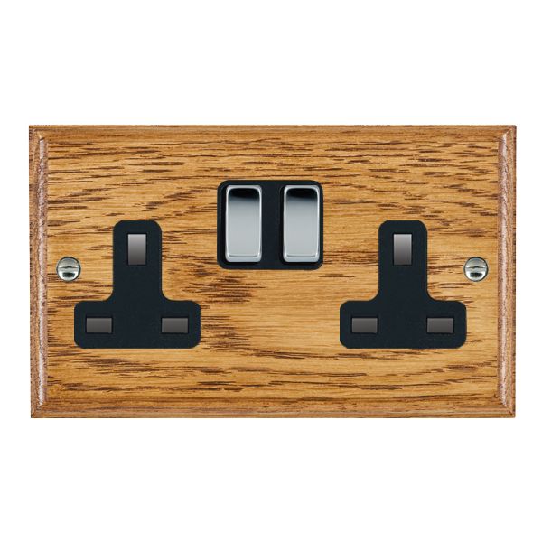 Wood Ovo M/O 2g 13A DP Swt Skt BC/BL