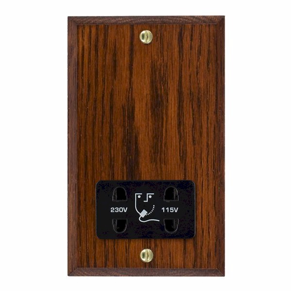 Wood Cha A/M Shaver Dual Volt Socket BL