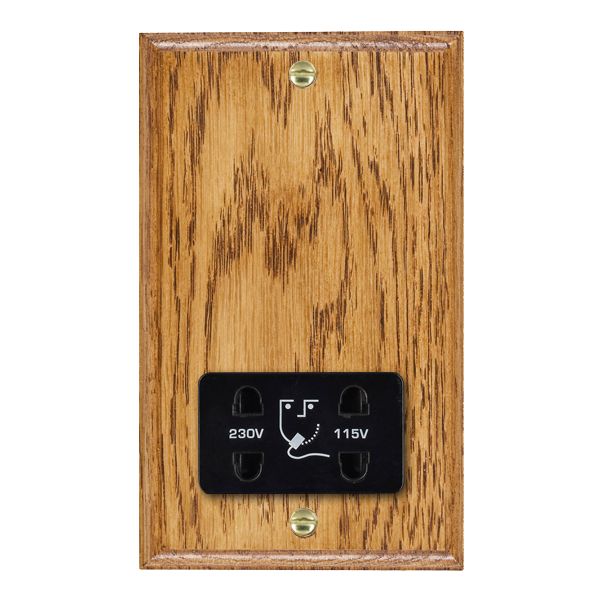 Wood Ovo M/O Shaver Dual Volt Socket BL