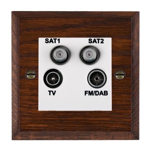 Wood Cha A/M Non-Isolated TV+FM+2XSAT WH