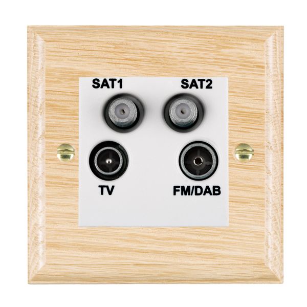 Wood Ovo L/O Non-Isolated TV+FM+2XSAT WH