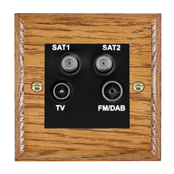 Wood Ovo M/O Non-Isolated TV+FM+2XSAT BL