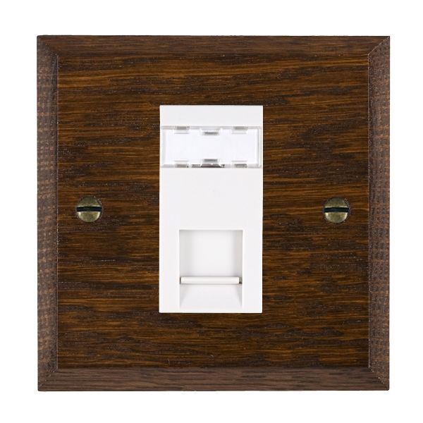 Wood Cha D/O 1g RJ45 CAT5E Unshield WH