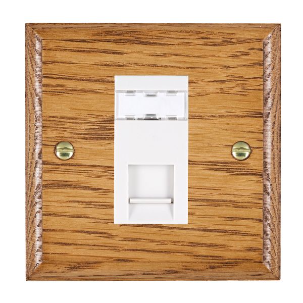 Wood Ovo M/O 1g RJ45 CAT5E Unshield WH
