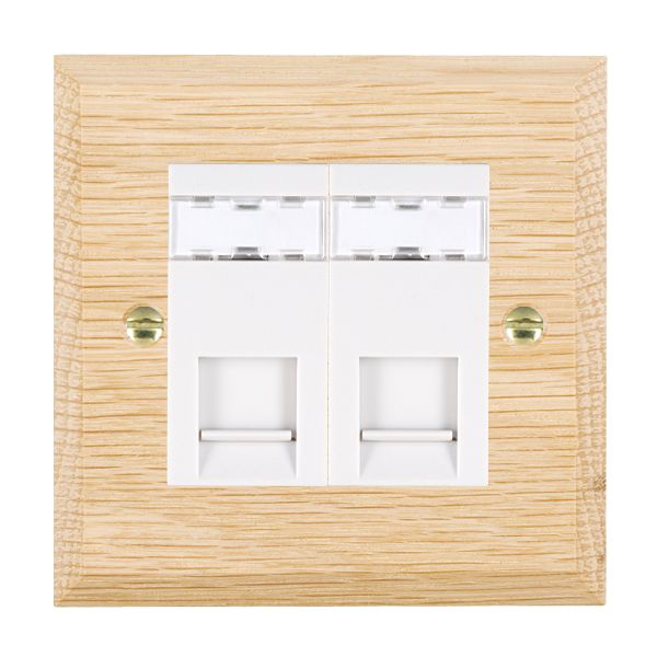 Wood Cha L/O 2g RJ45 CAT5E Unshield WH
