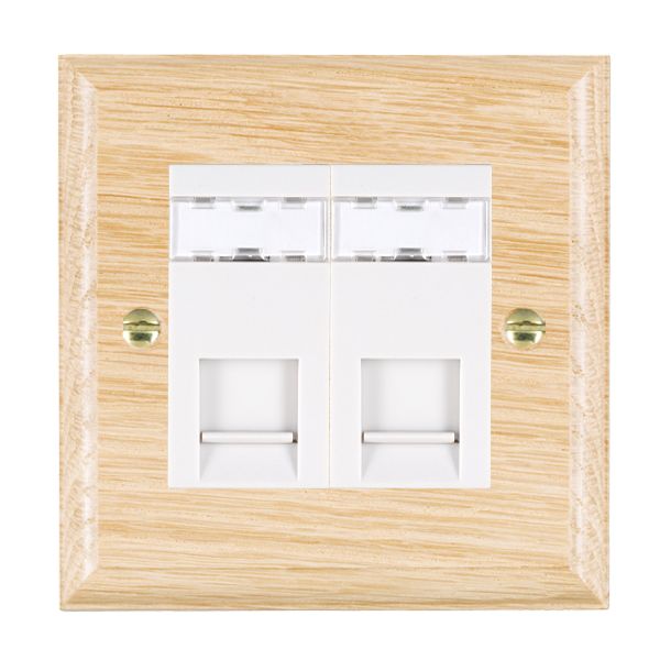 Wood Ovo L/O 2g RJ45 CAT5E Unshield WH