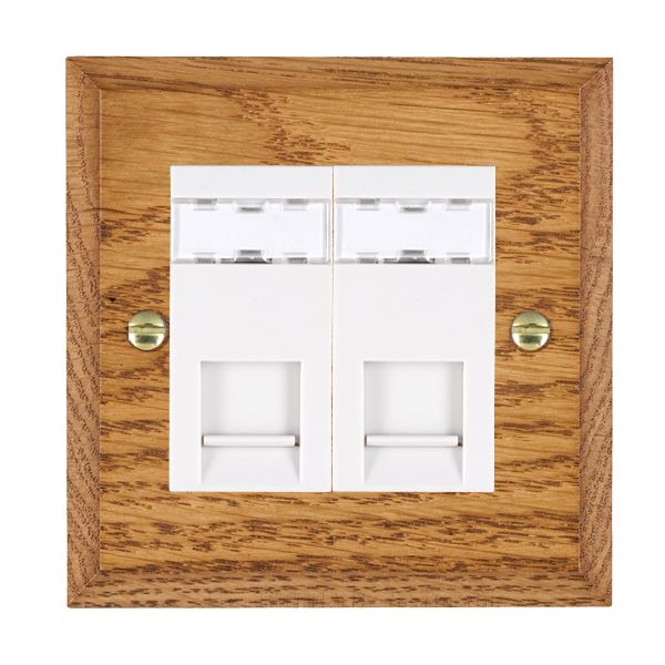 Wood Cha M/O 2g RJ45 CAT5E Unshield WH