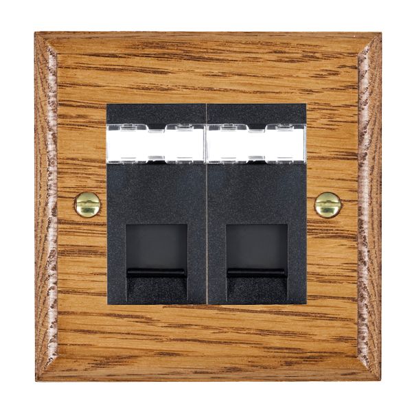 Wood Ovo M/O 2g RJ45 CAT5E Unshield BL