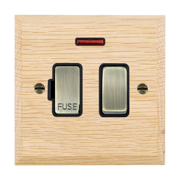 Wood Cha L/O 13A DP Fused Spur+N AB/BL