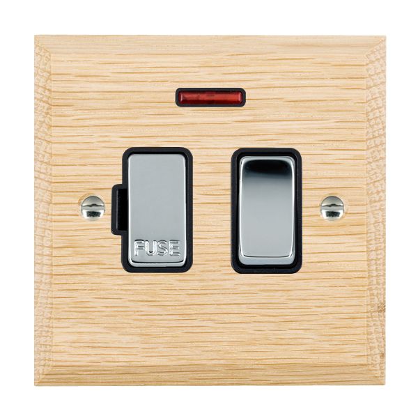 Wood Cha L/O 13A DP Fused Spur+N BC/BL