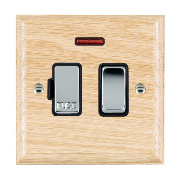 Wood Ovo L/O 13A DP Fused Spur+N BC/BL