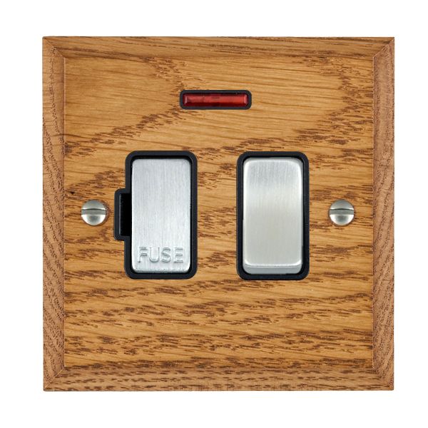 Wood Cha M/O 13A DP Fused Spur+N SC/BL