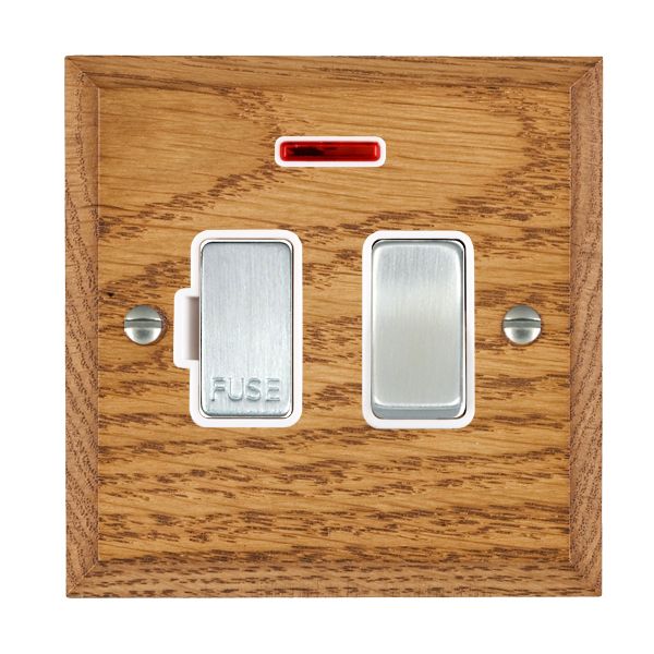 Wood Cha M/O 13A DP Fused Spur+N SC/WH