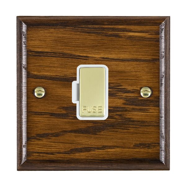 Wood Ovo D/O 1g 13A Fuse Only PB/WH