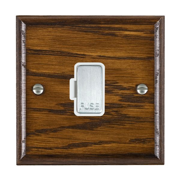 Wood Ovo D/O 1g 13A Fuse Only SC/WH