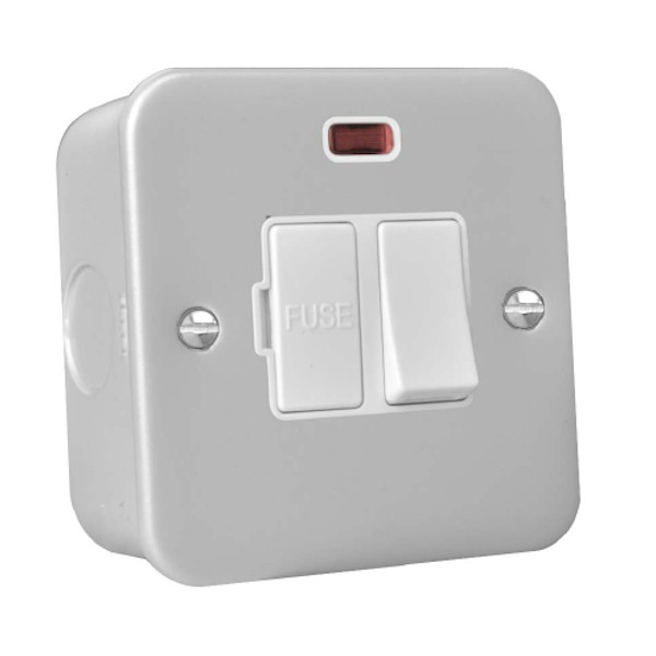 Metalclad 13A DP Fuse Spur + Neon WH/WH