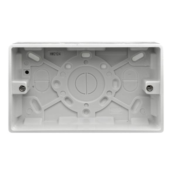 Verve Wht Pattress Box 35mm 2 Gang