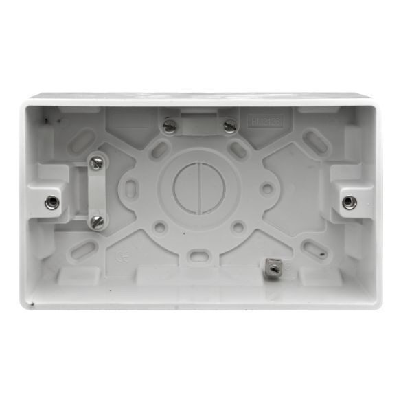 Verve Wht Pattress Box 47mm 2 Gang